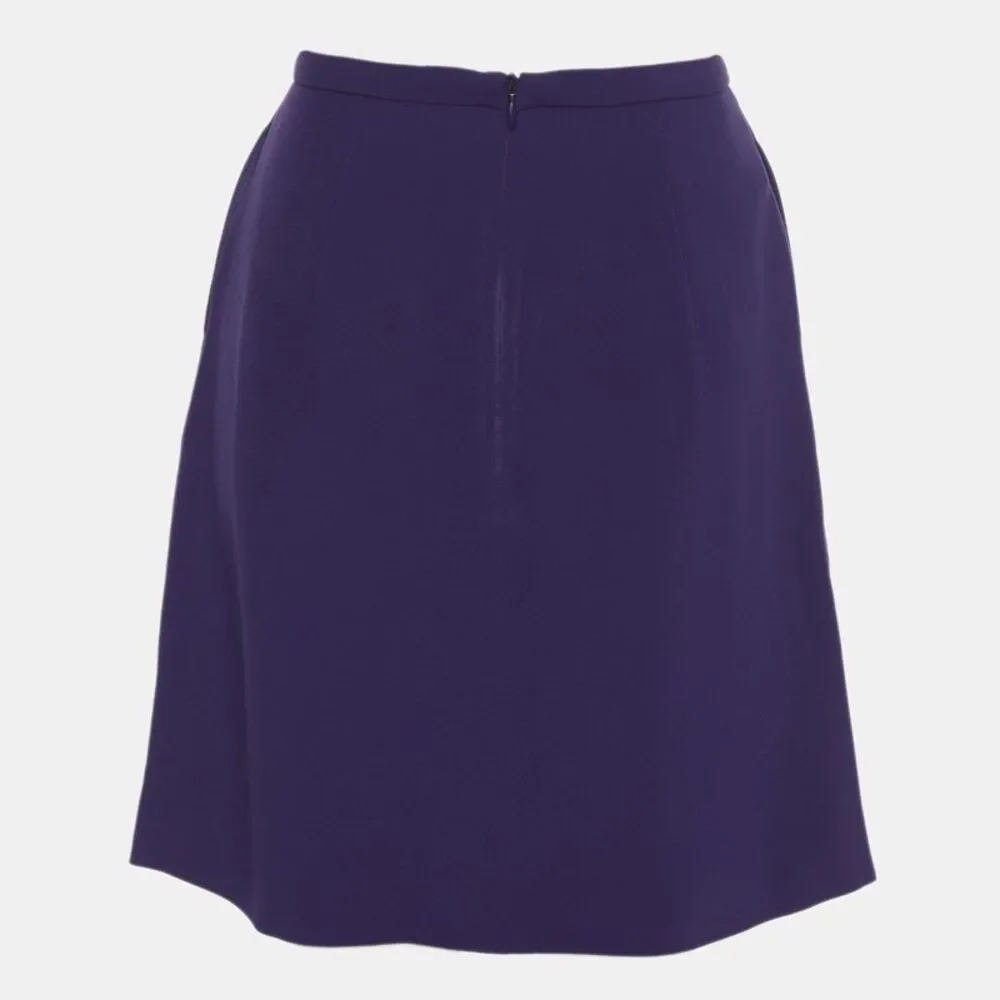 Emporio Armani Purple Crepe Fabric Mini Skirt S - Picture 3 of 7